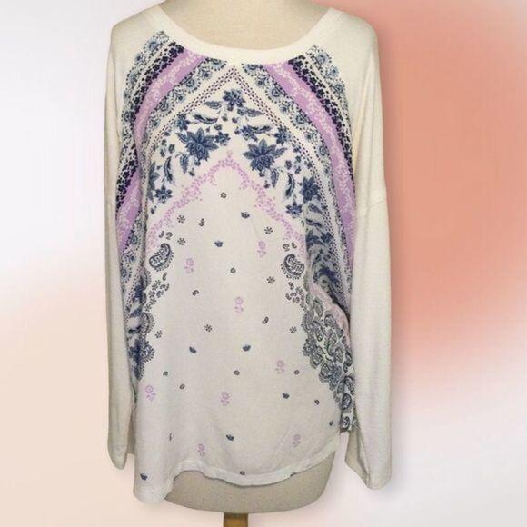 Style & Co Long Sleeve White Crew Neck Tee L‎ - Picture 1 of 10